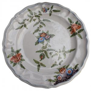 Piatto in maiolica antica policroma, manifattura Antonibon, Bassano